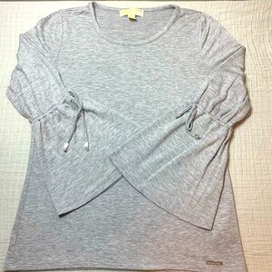 Michael‎ Kors Grey Bell Sleeve Top